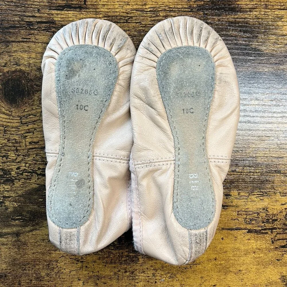 Bloch Girls Ballet Shoes Pink Leather Size 10C Child Dance Slippers